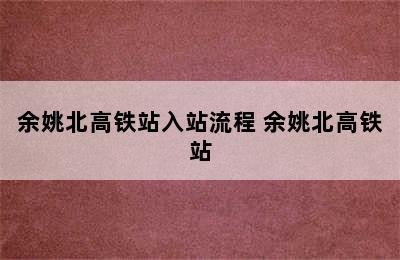 余姚北高铁站入站流程 余姚北高铁站